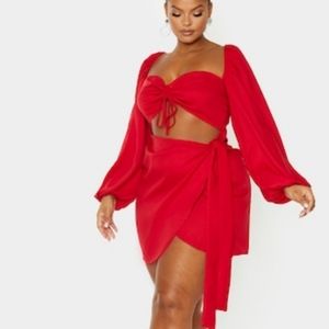 Red Cut Out Body Con Dress